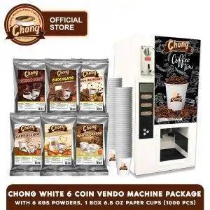 Chong White 6 Coin Hot Vending Machine Package