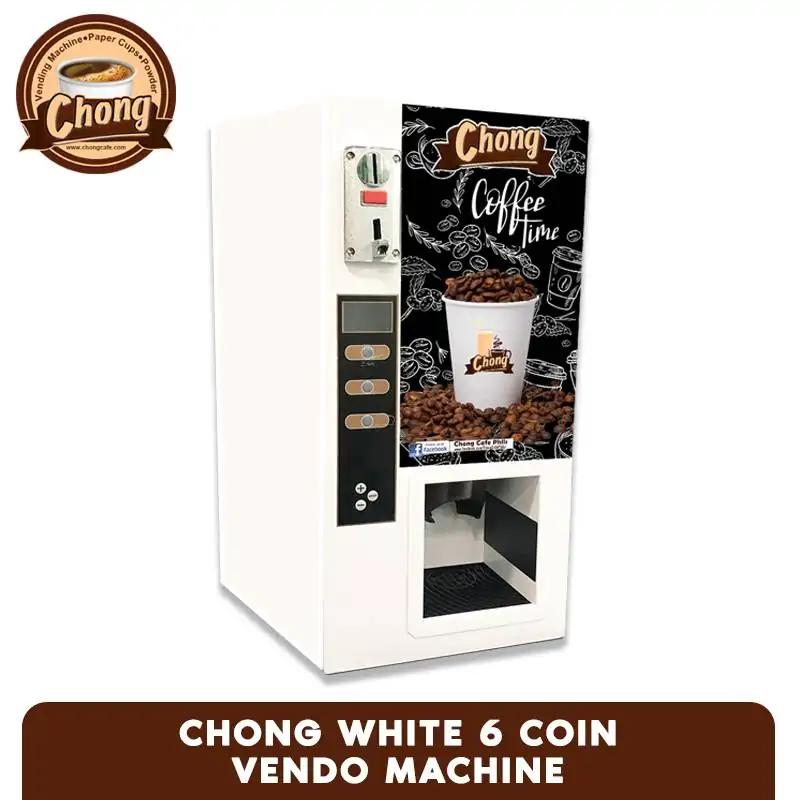 Chong White 6 Coin Hot Vending Machine Package - Image 2