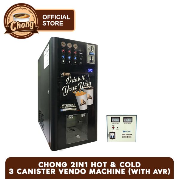 Chong 2 in 1 Hot & Cold 3 Canister Vendo Machine