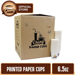 Chong Paper Cups - PRINTED with Logo and Cups [ 6.5 oz ]